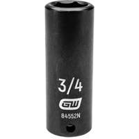 SAE Socket, Impact, 3/4", 1/2" Drive, 6 Points, Deep Superchem Industries
