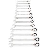 72-Tooth 12 Point Reversible Ratcheting SAE Wrench Set, Combination, 13 Pieces, Imperial Superchem Industries