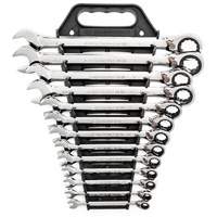 72-Tooth 12 Point Reversible Ratcheting SAE Wrench Set, Combination, 13 Pieces, Imperial Superchem Industries
