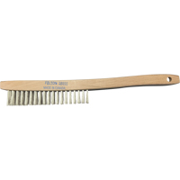 Curved-Handle Scratch Brushes, Stainless Steel, 4 x 19 Wire Rows, 14" Long Superchem Industries