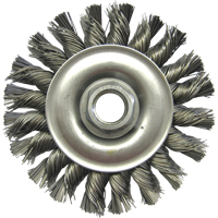 Wire Wheel Brushes, 4" Dia., 0.02" Fill, 5/8"-11 Arbor, Steel Superchem Industries