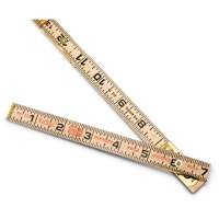 Red End&reg; Oversized Brick Mason Rule, 6' L, Wood, 1/16" Graduations Superchem Industries