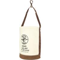Sceau &agrave; fond en cuir, 17" h, Toile, Blanc Superchem Industries