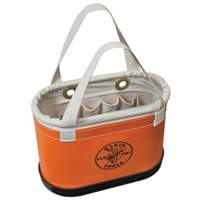 Hard-Body Oval Bucket, 14" L x 7" W x 10" H, Plastic, Orange Superchem Industries