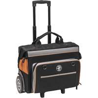 Tradesman Pro Rolling Tool Bag, Ballistic Polyester, 24 Pockets, Black/Orange Superchem Industries