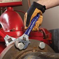 Extra-Wide Jaw Adjustable Wrench, 8" L, 1-1/2" Max Width, Plain Superchem Industries