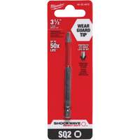 Shockwave Impact Duty Power Bit, Square, #2 Tip, 1/4" Drive Size, 3-1/2" Length Superchem Industries