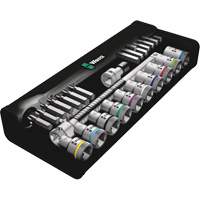 Zyklop Metric Metal Ratchet with Switch Lever Set, 29 Pcs, 1/2" Drive Size Superchem Industries