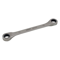 Double Box End Gear Ratcheting Wrench, 12 Point, 8 mm x 9 mm, Plain Finish Superchem Industries