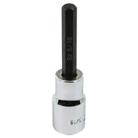 Bit Socket, Hex, 5/16" x 3-1/4" L, 1/2" Square Drive Drive Superchem Industries