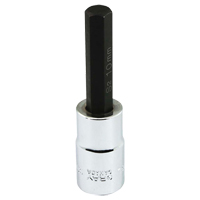 Bit Socket, Hex, 10 mm x 81 mm L, 1/2" Square Drive Drive Superchem Industries
