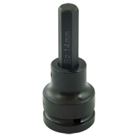 Bit Socket, Hex, 14 mm x 102 mm L, 3/4" Drive Superchem Industries
