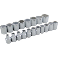 Socket Set, 19 Pcs, 3/8" Drive Size Superchem Industries