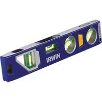 250 Series Heavy-Duty Torpedo Level, 9" L, Aluminum, 4 Vials, Magnetic Superchem Industries
