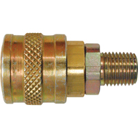 Quick Couplers - 1/4" Industrial, One Way Shut-Off - Automatic Couplers, Brass Superchem Industries