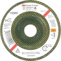 Green Corps Depressed Centre Wheel, 4-1/2" x 1/4", 7/8" Arbor, Ceramic, Type 27 Superchem Industries