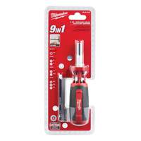 9-in-1 Square Drive Multi-Bit Driver, 9" L, Cushion Grip Handle Superchem Industries