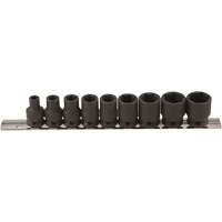 Thin Walled Socket Set, 9 Pcs, Impact, 3/8" Drive Size Superchem Industries