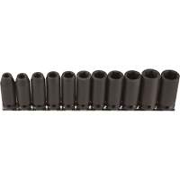 Long Socket Set, 11 Pcs, Impact, 3/8" Drive Size, Deep Superchem Industries