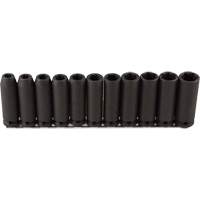 Long Socket Set, 11 Pcs, Impact, 1/2" Drive Size, Deep Superchem Industries