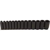 Long Socket Set, 14 Pcs, Impact, 1/2" Drive Size, Deep Superchem Industries