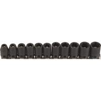 Magnetic Socket Set, 11 Pcs, Impact, 3/8" Drive Size Superchem Industries