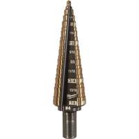 Step Drill Bit, 3/16"/#4 - 7/8"/#4 , 1/32" Increments, High Speed Cobalt Superchem Industries