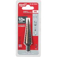 Step Drill Bit, 3/16"/#4 - 7/8"/#4 , 1/32" Increments, High Speed Cobalt Superchem Industries