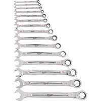 Ratcheting Wrench Set, Combination, 15 Pieces, Imperial Superchem Industries