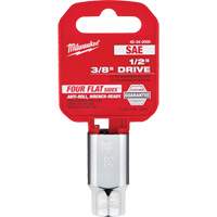 SAE Socket with Four Flat Sides, 3/8", 1/2" Drive, 6 Points Superchem Industries