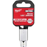 Metric Socket with Four Flat Sides, 8 mm, 1/2" Drive, 6 Points Superchem Industries