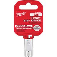 SAE Socket with Four Flat Sides, 11/32", 3/8" Drive, 6 Points Superchem Industries