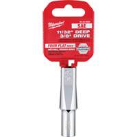 SAE Socket with Four Flat Sides, 11/32", 3/8" Drive, 6 Points, Deep Superchem Industries