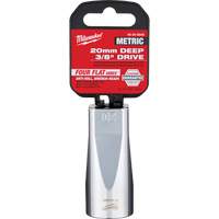 Metric Socket with Four Flat Sides, 20 mm, 3/8" Drive, 6 Points, Deep Superchem Industries