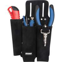 Lineman's Tool Pouch, Multiple Tool Holder, Leather, 3 Pockets Superchem Industries