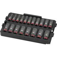 Shockwave Impact Duty Packout Socket Set, 19 Pcs, Impact, 3/8" Drive Size, Deep Superchem Industries