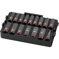 Shockwave Impact Duty Packout Socket Set, 16 Pcs, Impact, 1/2" Drive Size, Deep Superchem Industries