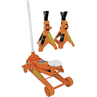 Service Jack with 3-Ton Vehicle Stands, 2.5 Ton(s) Capacity, 5" Lowered, 19-1/4" Raised, Manual Hydraulic Superchem Industries
