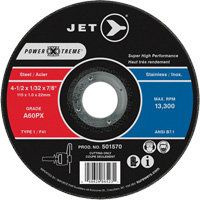 A60PX Power-Xtreme Cut-Off Wheel, 4-1/2" x 1/32", 7/8" Arbor, Type 1, 13300 RPM Superchem Industries