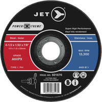 A46PX Power-Xtreme Cut-Off Wheel, 4-1/2" x 1/16", 7/8" Arbor, Type 1, 13300 RPM Superchem Industries