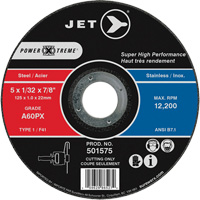 A60PX Power-Xtreme Cut-Off Wheel, 5" x 1/32", 7/8" Arbor, Type 1, 12200 RPM Superchem Industries