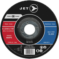 A60PX Power-Xtreme Cut-Off Wheel, 5" x 3/64", 7/8" Arbor, Type 27, 12200 RPM Superchem Industries