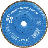 PowerBlend TRM QC Trimmable Flap Disc, 4-1/2" x 5/8"-11, Type 27, Z60 Grit, Zirconia Alumina Superchem Industries
