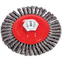 Brosse &agrave; cordon de soudure pour meuleuse angulaire, Dia. 4-1/2", Fils 0,02", Arbre 5/8"-11, Acier Superchem Industries