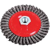 Brosse &agrave; cordon de soudure pour meuleuse angulaire, Dia. 5", Fils 0,02", Arbre 5/8"-11, Acier Superchem Industries