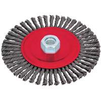 Brosse &agrave; cordon de soudure pour meuleuse angulaire, Dia. 6", Fils 0,02", Arbre 5/8"-11, Acier Superchem Industries