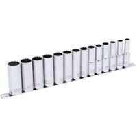 SS1214DM-12 Chrome Socket Set, 14 Pcs, 1/2" Drive Size, Deep Superchem Industries