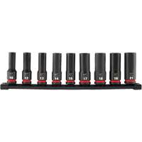 Shockwave Impact Duty Metric 6 Point Socket Set, 9 Pcs, Impact, 1/2" Drive Size, Deep Superchem Industries
