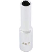 Chrome Socket, 4 mm, 1/4" Drive, 12 Points, Deep Superchem Industries