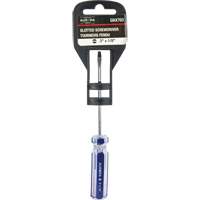 Tournevis &agrave; fente bleu transparent avec bandes , Tige de 1/8", Ronde, Prise en Plastique Superchem Industries